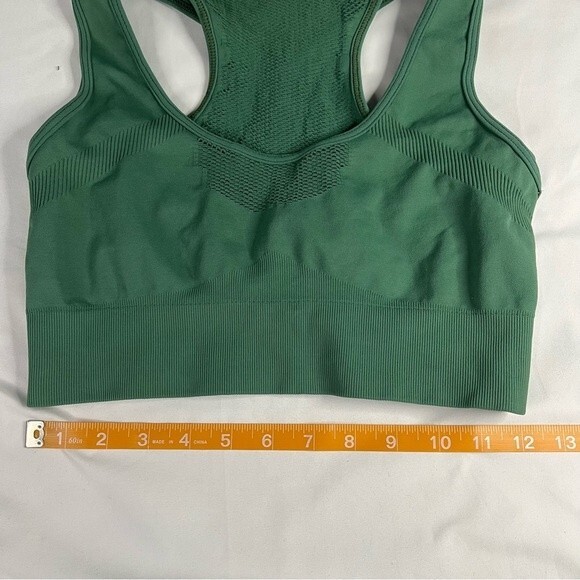 Koral Size S Duffle Green Cedar Seamless Sports Bra Gym Active Stretch Racerback - Picture 5 of 7